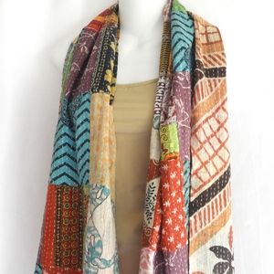 Lovely Boho Patchwork Kantha Sari Scarf